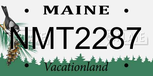 NMT2287 Maine License Plate