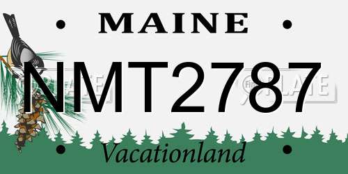 NMT2787 Maine License Plate