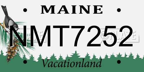 NMT7252 Maine License Plate