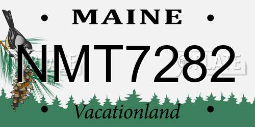 NMT7282 Maine License Plate