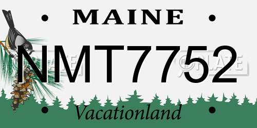 NMT7752 Maine License Plate