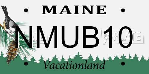 NMUB10 Maine License Plate