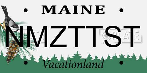NMZTTST Maine License Plate
