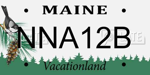 NNA12B Maine License Plate