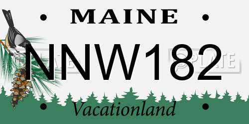 NNW182 Maine License Plate