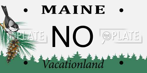 NO Maine License Plate
