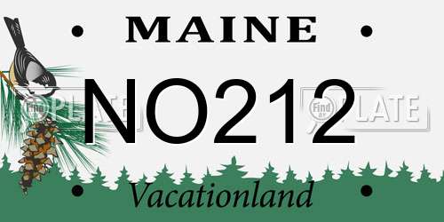 NO212 Maine License Plate
