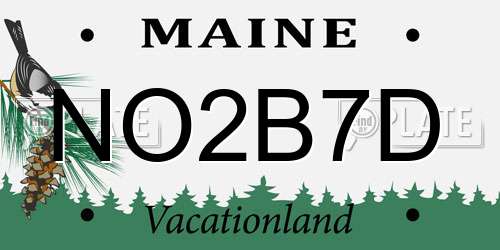 NO2B7D Maine License Plate