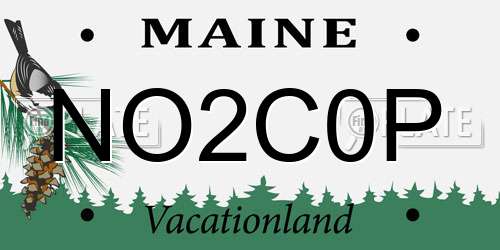 NO2C0P Maine License Plate
