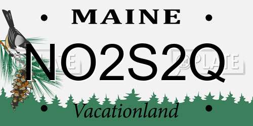 NO2S2Q Maine License Plate