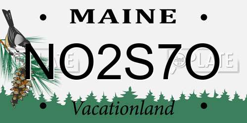 NO2S7O Maine License Plate