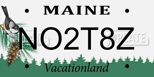 NO2T8Z Maine License Plate