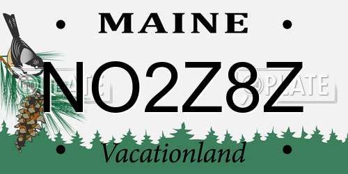 NO2Z8Z Maine License Plate