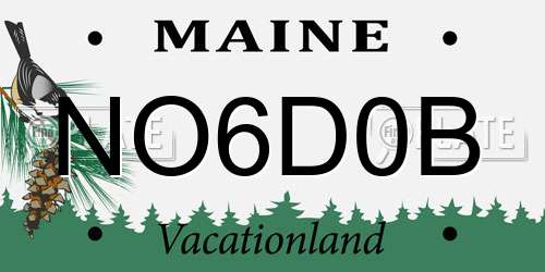 NO6D0B Maine License Plate