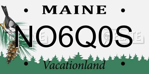 NO6Q0S Maine License Plate