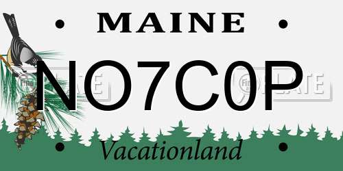 NO7C0P Maine License Plate