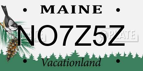 NO7Z5Z Maine License Plate