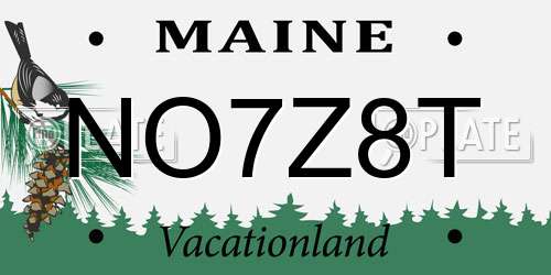 NO7Z8T Maine License Plate