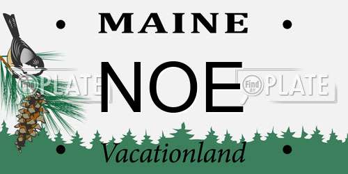 NOE Maine License Plate