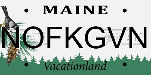 NOFKGVN Maine License Plate
