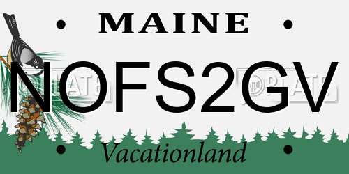 NOFS2GV Maine License Plate