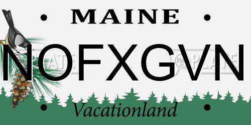 NOFXGVN Maine License Plate