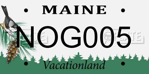 NOG005 Maine License Plate