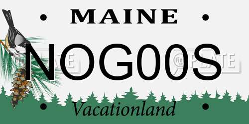 NOG00S Maine License Plate