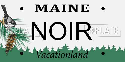 NOIR Maine License Plate