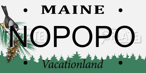 NOPOPO Maine License Plate