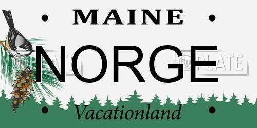 NORGE Maine License Plate