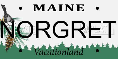 NORGRET Maine License Plate