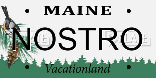 NOSTRO Maine License Plate