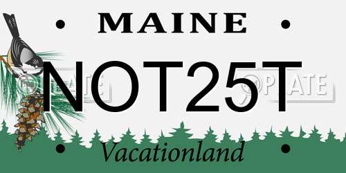 NOT25T Maine License Plate