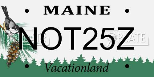 NOT25Z Maine License Plate