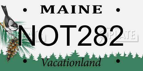 NOT282 Maine License Plate