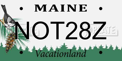 NOT28Z Maine License Plate