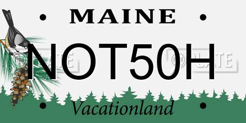 NOT50H Maine License Plate