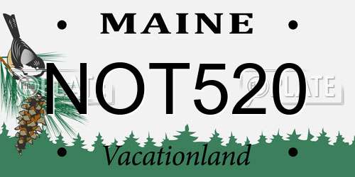 NOT520 Maine License Plate