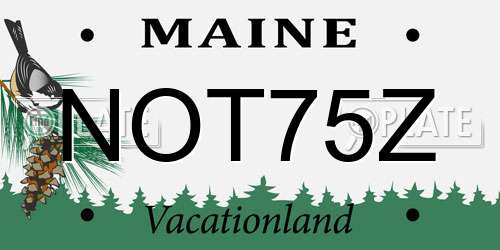 NOT75Z Maine License Plate
