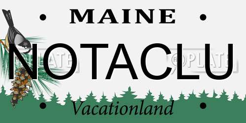 NOTACLU Maine License Plate