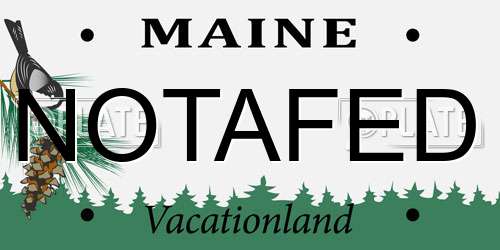 NOTAFED Maine License Plate