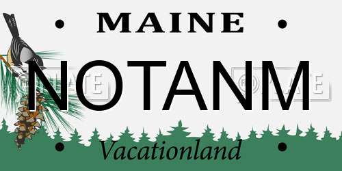 NOTANM Maine License Plate