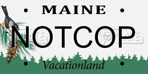 NOTCOP Maine License Plate