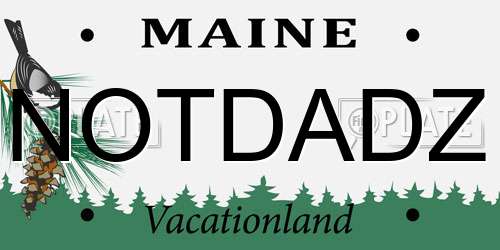 NOTDADZ Maine License Plate