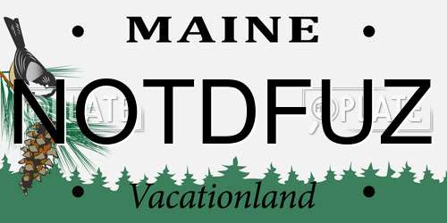 NOTDFUZ Maine License Plate