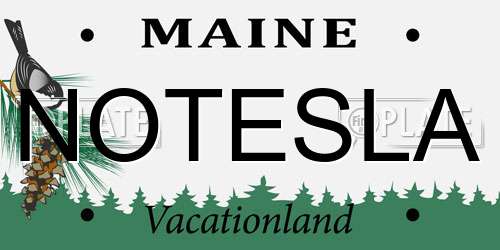 NOTESLA Maine License Plate