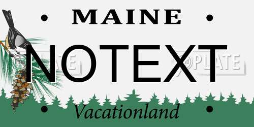 NOTEXT Maine License Plate