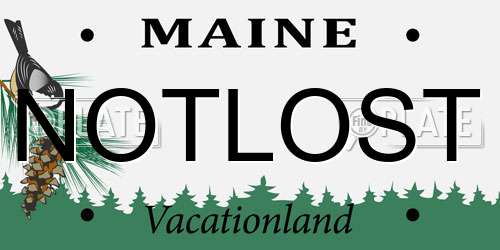 NOTLOST Maine License Plate