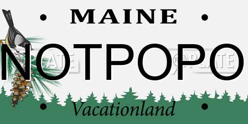 NOTPOPO Maine License Plate